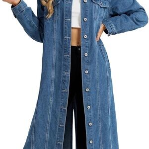 Blue Life Women's Blue Denim Longline Coat
